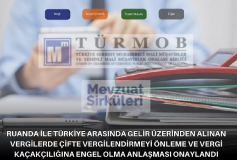 Ruanda İle Türkiye Arasında Gelir Üzerinden Alınan Vergilerde Çifte Vergilendirmeyi Önleme Ve Vergi Kaçakçılığına Engel Olma Anlaşması Onaylandı
