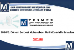 2020/3. Dönem Serbest Muhasebeci Mali Müşavirlik Sınavlarına İlişkin Duyuru