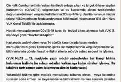 Pandemi Nedeniyle Mücbir Sebep Uygulamalari