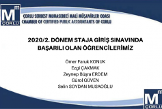 2020/2. Dönem Sınavında Başarılı Olan Öğrencilerimiz