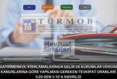 Gayrimenkul Kiralamalarında Gelir Ve Kurumlar Vergisi Kanunlarına Göre Yapılması Gereken Tevkifat Oranları %20'den %10'a İndirildi