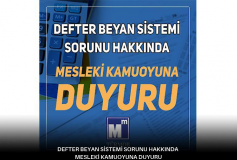 Defter Beyan Sistemi Sorunu Hakkindamesleki Kamuoyuna Duyuru