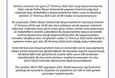 Gib Sistemlerinde Yaşanan Sorun Hakkında Duyuru