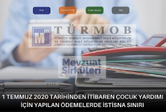 1 Temmuz 2020 Tarihinden İtibaren Çocuk Yardımı İçin Yapılan Ödemelerde İstisna Sınırı