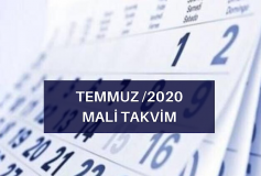 Temmuz /2020 Mali Takvim