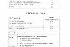 2020-1 Dönem Smmm Sinav Programi