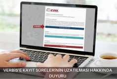 Verbis'e Kayit Sürelerinin Uzatilmasi Hakkinda Duyuru