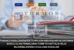 Yabancı Para Cinsinden 15 Milyon Abd Doları Ve Üstünde Borcu Olan Firmaların Tcmb'ye Haftalık Bilgi Bildirimlerinin Uygulama Esasları