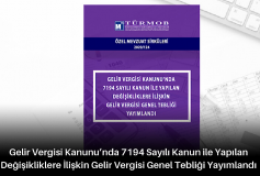Gelir Vergisi Kanunu'nda 7194 Sayılı Kanun İle Yapılan Değişikliklere İlişkin Gelir Vergisi Genel Tebliği Yayımlandı