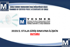 2020/2.dönem Staja Giriş Sınavına İlişkin Duyuru