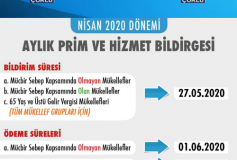 Nisan 2020 Dönemi Aylik Prim Ve Hizmet Bildirgesi Bildirim Süresi Ve Ödeme Süreleri