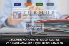 Uzayan Beyanname Verme Sürelerine Ve E-Uygulamalara İlişkin Hatırlatmalar