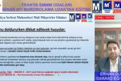 Trakya Serbest Muhasebeci Mali Müşavirler Odaları Tarafından Ortaklaşa Düzenlenen Nisan Ayı Bordro Uygulamaları Online Semineri Gerçekleşmiştir