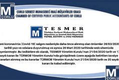 Korona Virüs Pandemisi Nedeniyle Alınan Ek Tedbirler