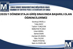 2020/1 Dönem Sınavında Başarılı Olan Öğrencilerimiz