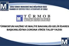 Türmob'un Hazine Ve Maliye Bakanlığı Gelir İdaresi Başkanlığı Corona Virüs Talep Yazısı