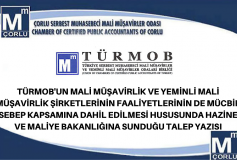Türmob'un; Mali Müşavirlik Ve Yeminli Mali Müşavirlik Şirketlerinin Faaliyetlerinin De Mücbir Sebep Kapsamına Dahil Edilmesi Hususunda Hazine Ve Maliye Bakanlığına Sunduğu Talep Yazısı