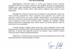 Türmob'un; Mali Müşavirlik Ve Yeminli Mali Müşavirlik Şirketlerinin Faaliyetlerinin De Mücbir Sebep Kapsamına Dahil Edilmesi Hususunda Hazine Ve Maliye Bakanlığına Sunduğu Talep Yazısı