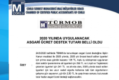 2020 Yılında Uygulanacak Asgari Ücret Destek Tutarı Belli Oldu