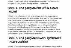 Kısa Çalışma Ödeneği Önemli Konular Soru Cevap