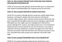 Kısa Çalışma Ödeneği Önemli Konular Soru Cevap