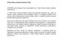 Türmob Basın Bülteni 8 Mart Dünya Emekçi Kadınlar Günü