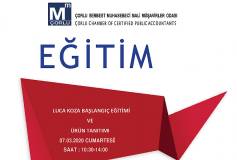 07 Mart 2020 Cumartesi 10:30-14.00 Saatleri Arasında Luca Koza Başlangıç Eğitimi Ve Ürün Tanıtımı Düzenlenecektir.