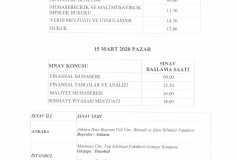 14-15 Mart 2020 (1.dönem) Smmm Sınav Porgramı