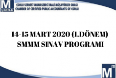 14-15 Mart 2020 (1.dönem) Smmm Sınav Porgramı
