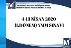 4-13 Nisan 2020 (1.dönem) Ymm Sınavı