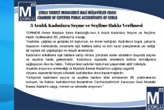 5 Aralık Kadınlara Seçme Ve Seçilme Hakkı Verilmesi