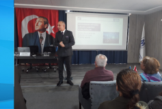 E-Belge/e-Defter Uygulamaları Semineri Turmob Eğitmeni Sayın Halim Bursali'nın Sunumuyla Gerçekleşmiştir.