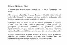 Türmob Öğretmenler Günü Basın Bülteni