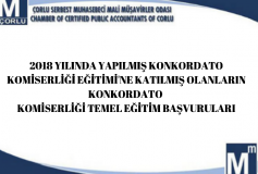 2018 Yılında Yapılmış Konkordato Komiserliği Eğitimi' Ne Katılmış Olanların Konkordato Komiserliği Temel Eğitim Başvuruları