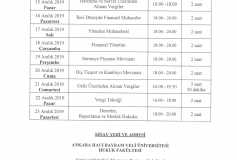 14-23 Aralık 2019 (3.dönem) Ymm Sınav Programı