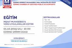 Edirne Smmm Odası Eğitim Duyurusu