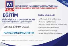 Edirne Smmm Odası Eğitim Duyurusu