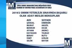 2019/2 Yeterlilik Sınavında Başarılı Olan Adaylar