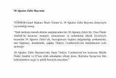 30 Ağustos Zafer Bayramı Basın Bülteni