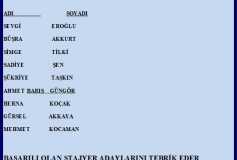 2019/2 Staja Giriş Sınavında Başarılı Olan Öğrencilerimiz