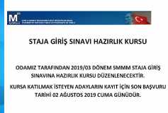 2019/3 Staja Giriş Sınavı Hazırlık Kursu
