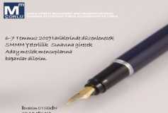 6-7 Temmuz 2019 Tarihlerinde Düzenlenecek Smmm Yeterlilik Sınavına Girecek Aday Meslek Mensuplarına Başarılar Dilerim. İbrahim Otsekin Oda Başkani