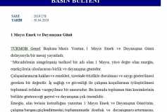 1 Mayıs Emek Ve Dayanışma Günü