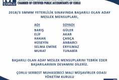 2018/3 Smmm Yeterlilik Sınavında Başarılı Olan Aday Meslek Mensupları