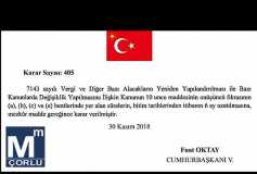 Varlık Barışı Uygulamasındaki Süreler 6 Ay Uzatılmıştır