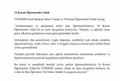 Türmob Öğretmenler Günü Basın Bülteni