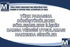 Turk Parasına Dönüştürülecek Sözleşmelere İlişkin Damga Vergisi Uygulaması Hakkında Sirküler