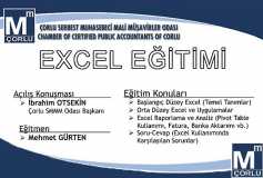 03.11.2018 Cumartesi Saat 09.30-18.30'da Excel Eğitimi Yapılacaktır. Katılımınızı Önemle Rica Ederiz