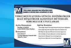 28.09.2018 Vergi Mevzuatında Güncel Değişiklikler Mali Müşavirler Açısından Müteselsil Sorumluluk Uygulaması Eğitimi Çorlu Smmm Odasın'da Düzenlenecektir. Katılımınızı Önemle Rica Ederiz.