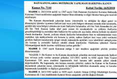 7144 Bazı Kanunlardan Yapılması Hakkında Kanun Ve Tebliğler